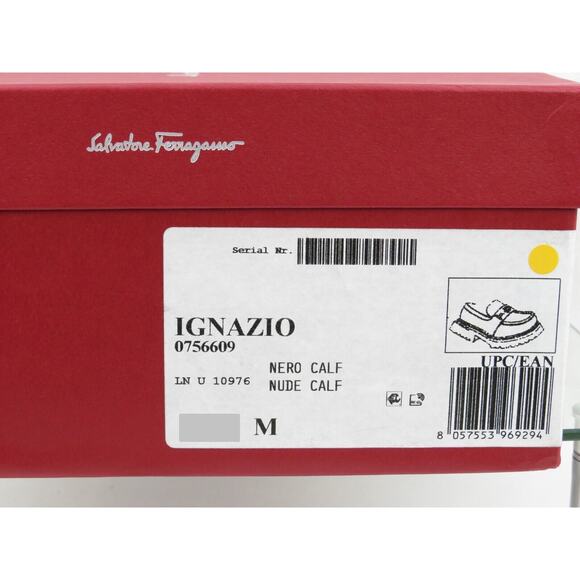 NIB FERRAGAMO IGNAZIO BLACK LEATHER GANCIO BIT LOGO LUG PLATFORM LOAFERS 12 M - Picture 14 of 14